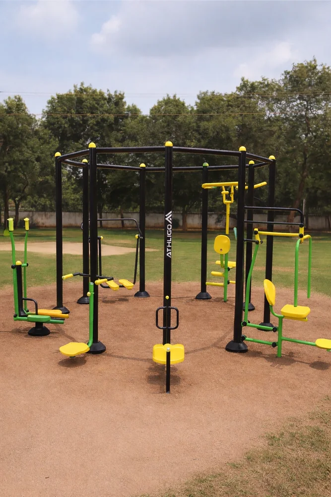 Complete outdoor open gym park installation
